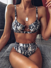 Snake Skin O-Ring Two Piece Swimwear Areous