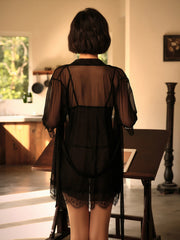 Solid Color Lace Slip Dress Areous