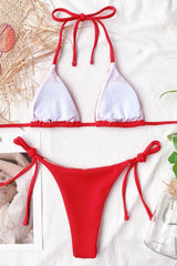 Solid Color Tie Bikini Areous