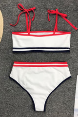 Split Stitching High Waist Bikini Areous