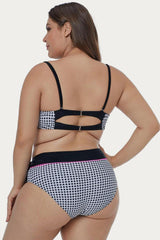 Tartan Printed Plus Size Bikini Set Areous