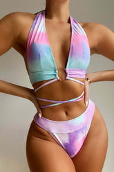 Tie-Dye Strappy Bikini Areous