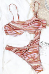Water Ripple Print Bikini Areous