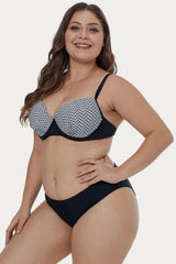 Waves Print Plus Size Bikini Set Areous