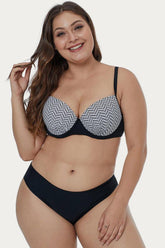 Waves Print Plus Size Bikini Set Areous