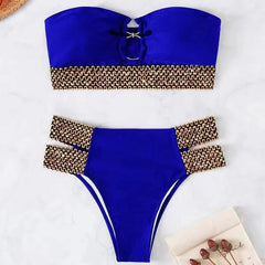 Wide Gold Curb Chain Bikini Set Areous
