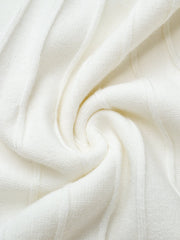 Elegant Plain Long Sleeve Buttoned Pleated Sweater Dress