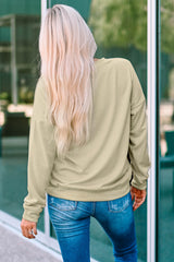 Khaki Mom Mode Leopard Print Long Sleeve Sweatshirt