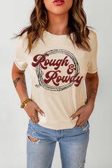 Khaki Rough & Rowdy Rope Print Short Sleeve T Shirt