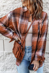 Plaid Long Sleeve Shirt With Pocket