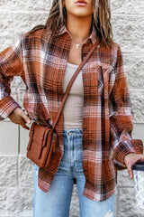Plaid Long Sleeve Shirt With Pocket