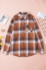 Plaid Long Sleeve Shirt With Pocket