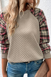 Plaid Raglan Sleeve Sweatshirt