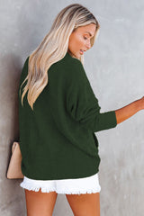 Pocketed Button Ribbed Textured Shacket