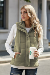 Quilted Mock Neck Vest