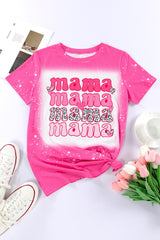 Rose Full Of Mama Letter Print Tie Dye Tee