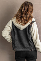 Sherpa Denim Splicing Buttoned Jacket