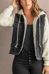 Sherpa Denim Splicing Buttoned Jacket