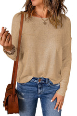 Solid Drop Shoulder Pullover Sweater
