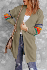 Striped Balloon Sleeve Cardigan