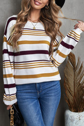 Striped Crewneck Long Sleeve Sweater