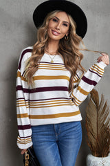Striped Crewneck Long Sleeve Sweater