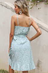 Short Floral Wrap Dress