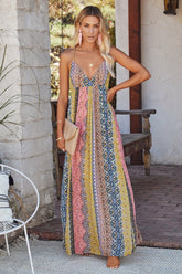 Printed Bohemian Slip Maxi Dress