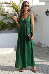 Sleeveless Lace-Up Backless Maxi Dress