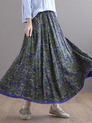 Double Layers Floral Printing Skirt