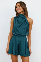 On A Drive Satin Playsuit