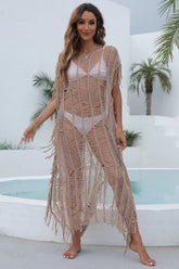 See Through Tassel Irregular Cover Up