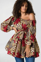 High Waist Boho Print Summer Dress