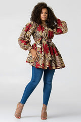 High Waist Boho Print Summer Dress