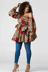 High Waist Boho Print Summer Dress