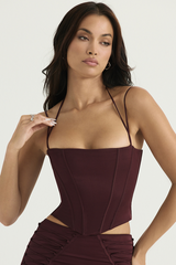 Chantelle Burgundy Satin Bra