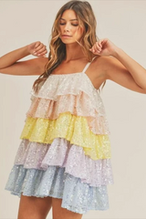 Buddy Love Disco Tiered Sequin Dress