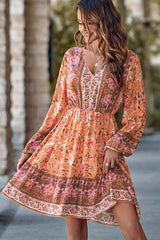 Fashion Floral Print Long Sleeve Casual Dress