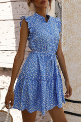 Fashion Street Print Split Joint O Neck A Line Dresses