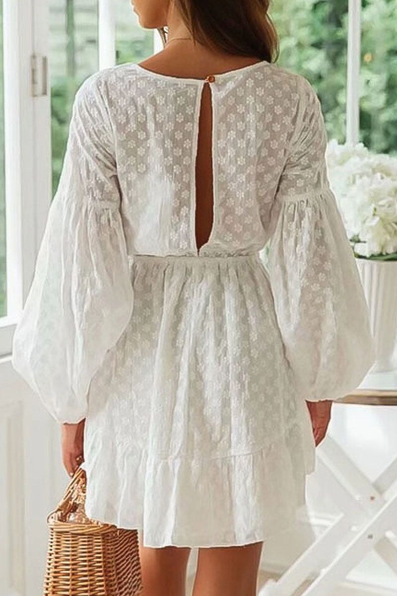 Fashion Street Solid V Neck Princess Dresses