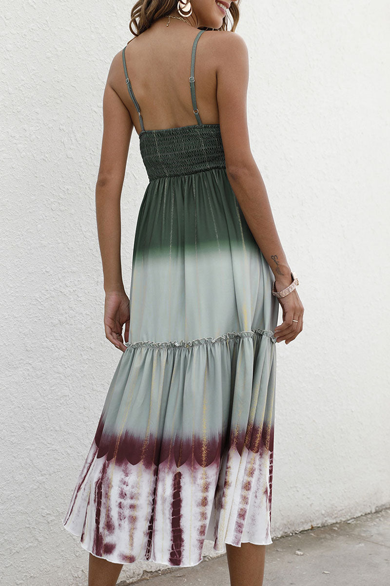 Fashion Street Gradual Change Split Joint V Neck Princess Dresses