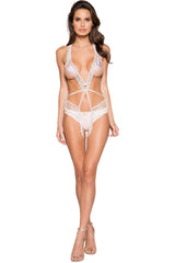 Beaded Teddy with Fringe and Strap Detail Areous