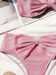Big Bow High Waist Two Piece Swimwear Areous