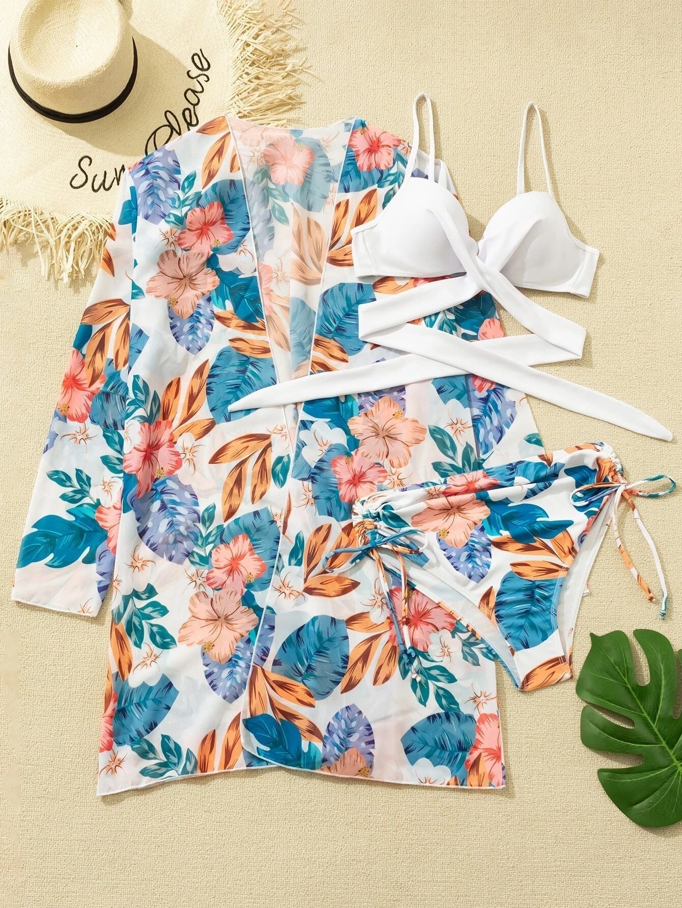 Bikini Set Cover Up Three Pieces Areous