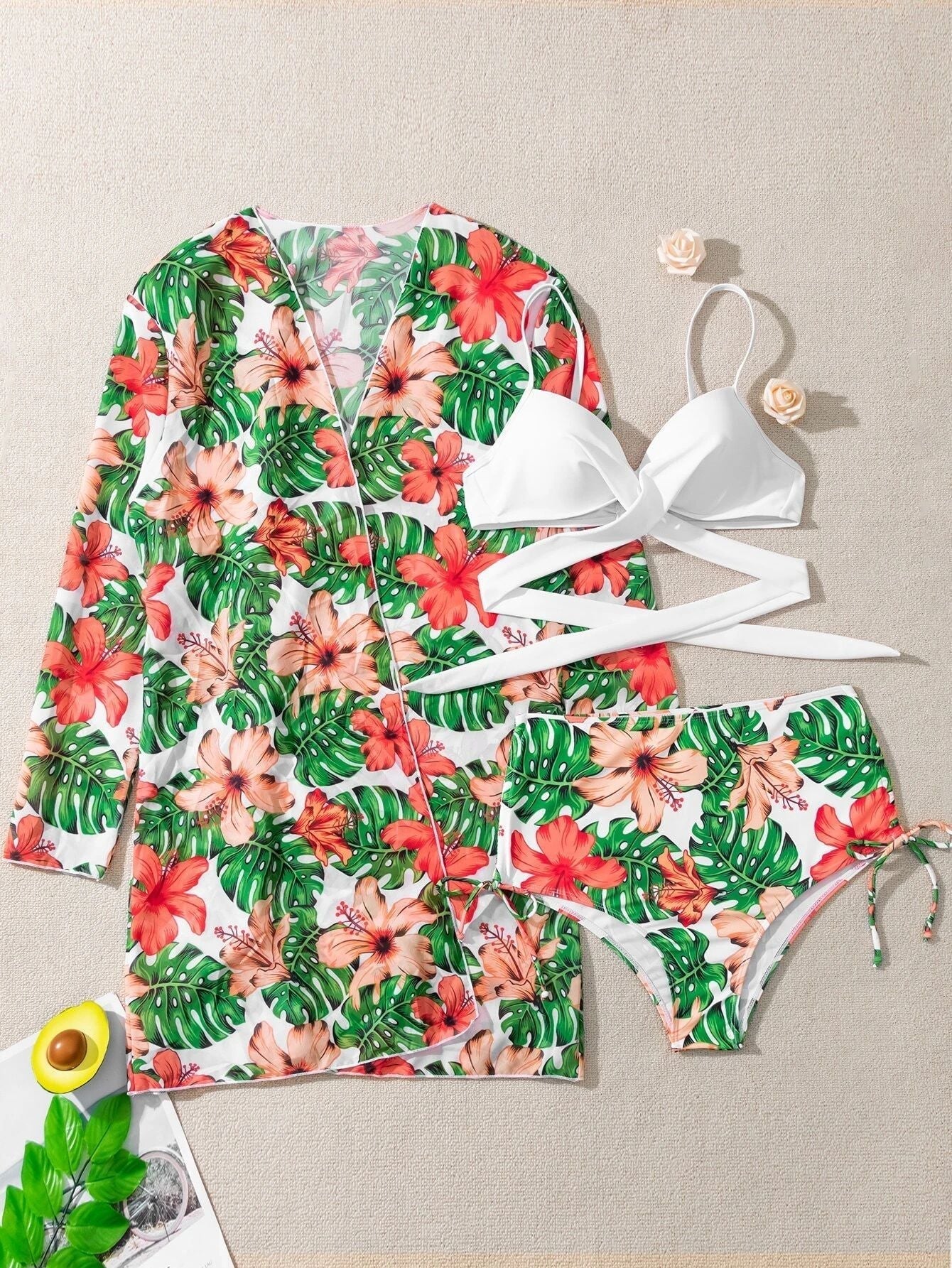 Bikini Set Cover Up Three Pieces Areous