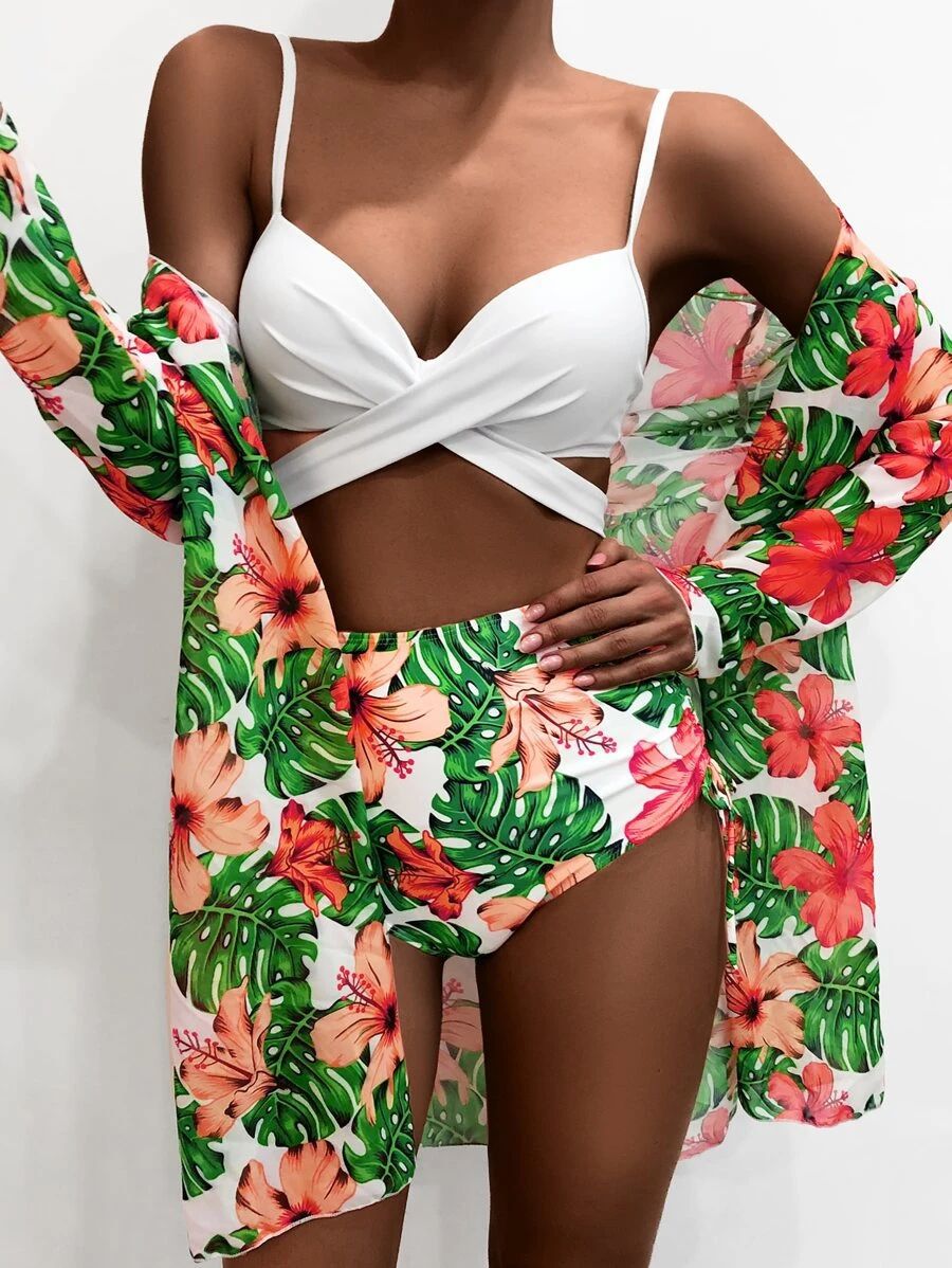 Bikini Set Cover Up Three Pieces Areous