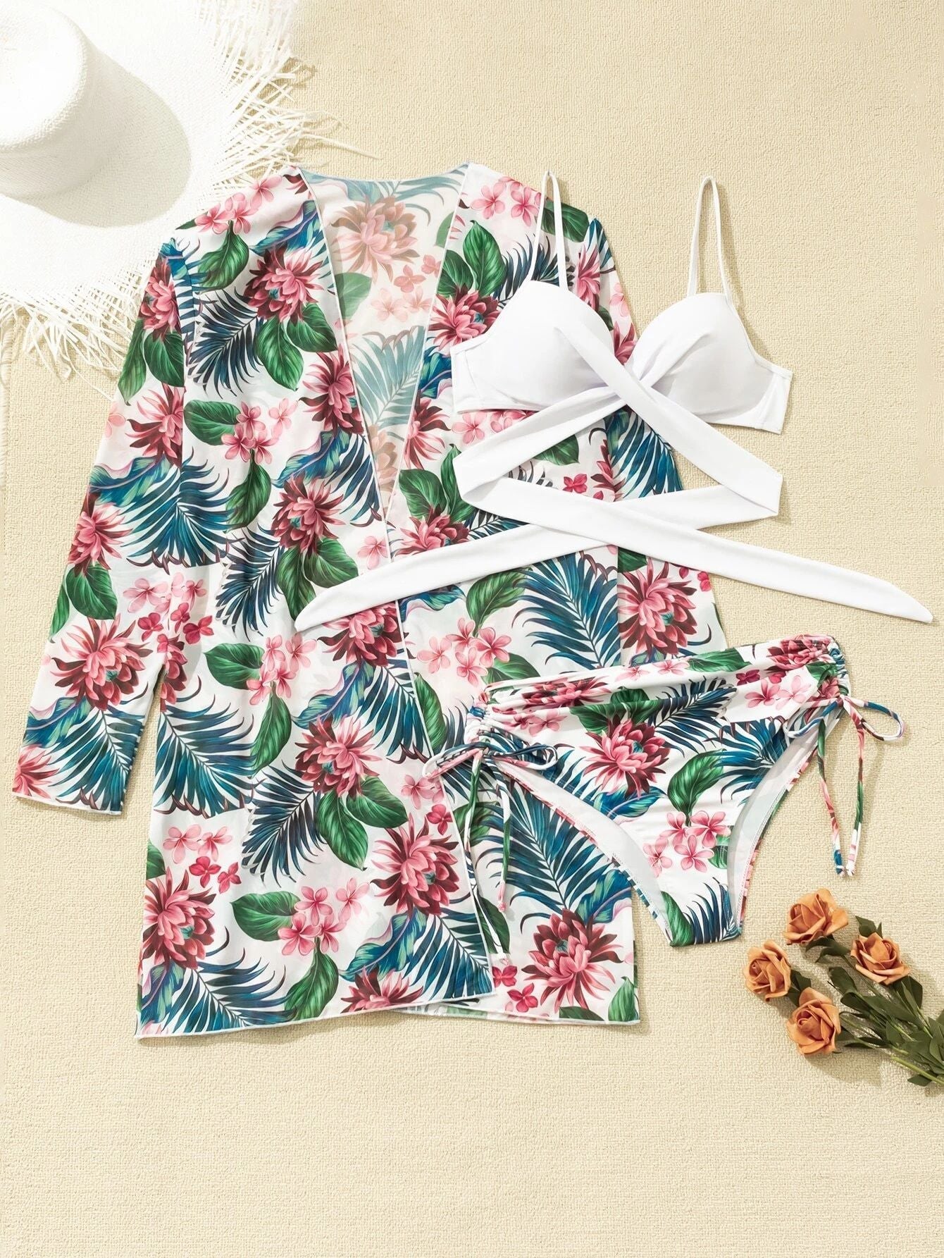 Bikini Set Cover Up Three Pieces Areous