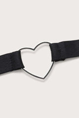 Black Bow Rhinestone Heart Garter 3 Pc Lingerie Set Areous