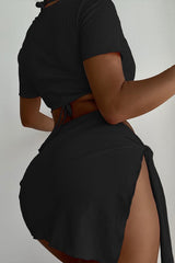 Black Cheeky 4 Piece Swimsuit Set Areous