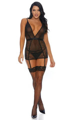 Black Mesh Chemise Intimates Areous
